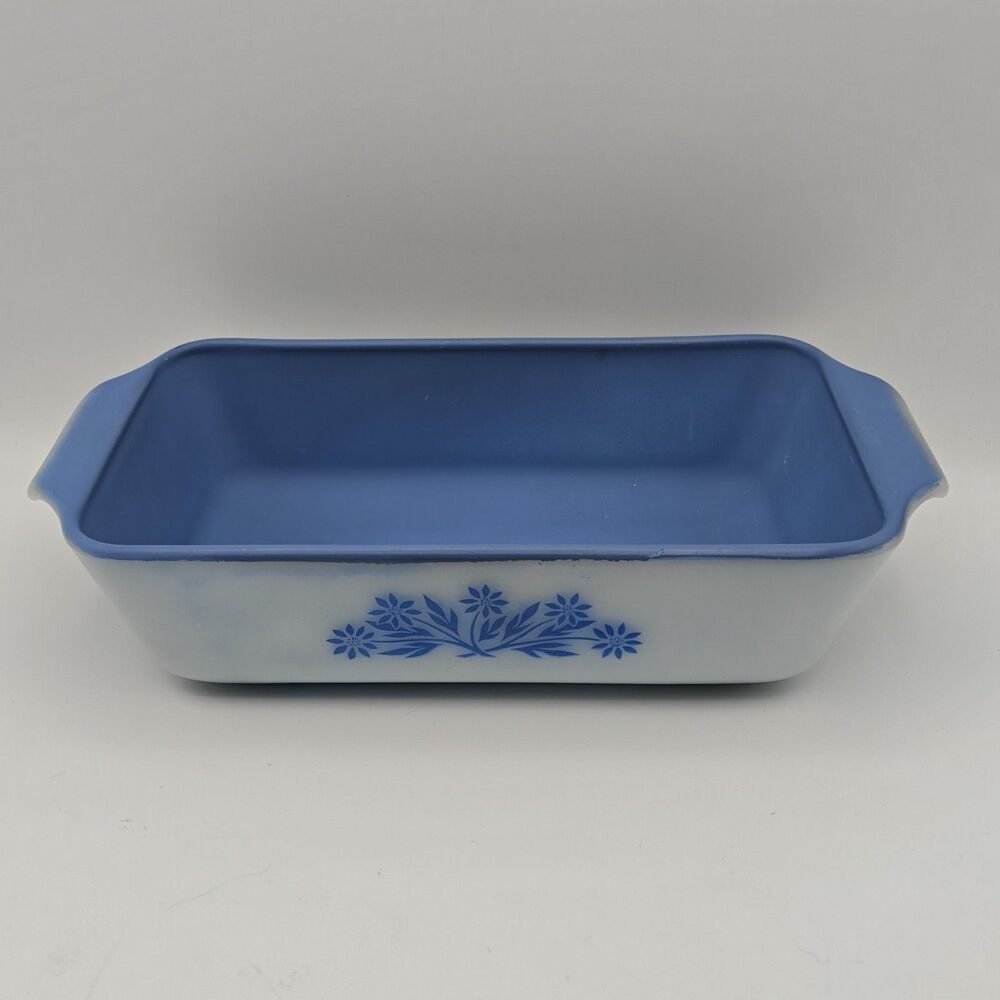 Fire King Loaf Pan Blue Cornflower 1 Qt Anchor Hocking USA Bakeware Vintage 441